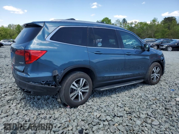 2016 Honda Pilot EX-L with VIN 5FNYF6H55GB093405, listed as a Copart auction lot 53631225 with 41,430 mi miles and Salvage Title. Bid and sale history available at DreamBid. Image 3.