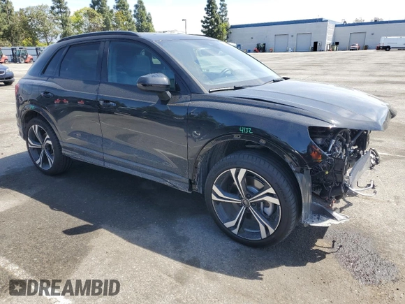 2023 Audi Q3 S line Premium Plus with VIN WA1EECF32P1119029, listed as a Copart auction lot 53853505 with 17,261 mi miles and Salvage title. Bid and sale history available at DreamBid. Image 4.