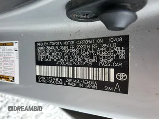 2009 Toyota Corolla with VIN JTDBL40E79J049125, listed as a Copart auction lot 79130204 with 203,856 mi miles and Salvage Title. Bid and sale history available at carsss.com. Image 13.