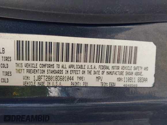 2008 Jeep Patriot Sport с VIN 1J8FT28018D601044, выставлен на аукционе IAAI как лот 42280611 с пробегом 168 725 миль миль и . История ставок и продаж доступна на DreamBid. Изображение 9.