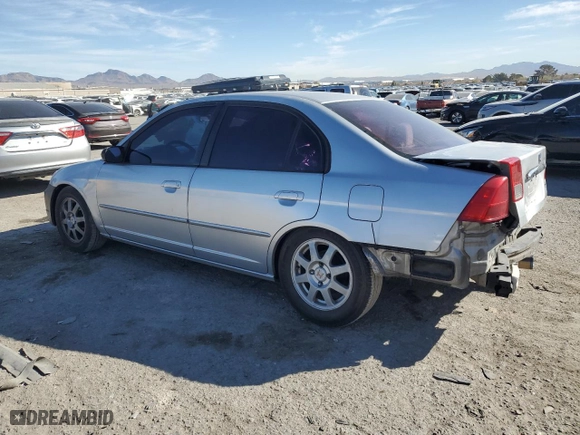 2003 Honda Civic LX with VIN 2HGES16693H582618, listed as a Copart auction lot 46436335 with 182,405 mi miles and Salvage Title. Bid and sale history available at carsss.com. Image 2.