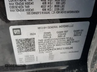 2024 Chevrolet Silverado 1500 LT with VIN 1GCPDKEK9RZ338126, listed as a Copart auction lot 41650445 with 0 mi miles and Salvage Title. Bid and sale history available at carsss.com. Image 12.