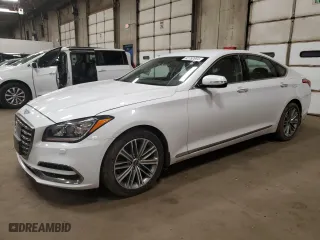 2018 Genesis G80 3.8L with VIN KMHGN4JE5JU261986, listed as a Copart auction lot 82752654 with 62,722 mi miles and Salvage Title. Bid and sale history available at carsss.com. Image 1.