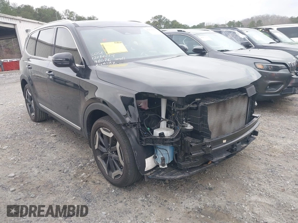 2024 Kia Telluride EX with VIN 5XYP34GC6RG445587, listed as a IAAI auction lot 41478254 with 21,299 mi miles and . Bid and sale history available at DreamBid. Image 1.