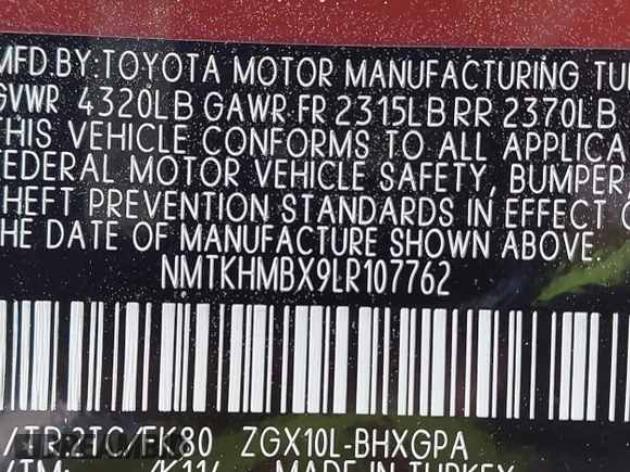 2020 Toyota C-HR LE z VIN NMTKHMBX9LR107762, wystawiony jako IAAI lot #42158899 z przebiegiem 90 313 mil mil oraz . Historia ofert i sprzedaży dostępna na DreamBid. Obrazek 9.