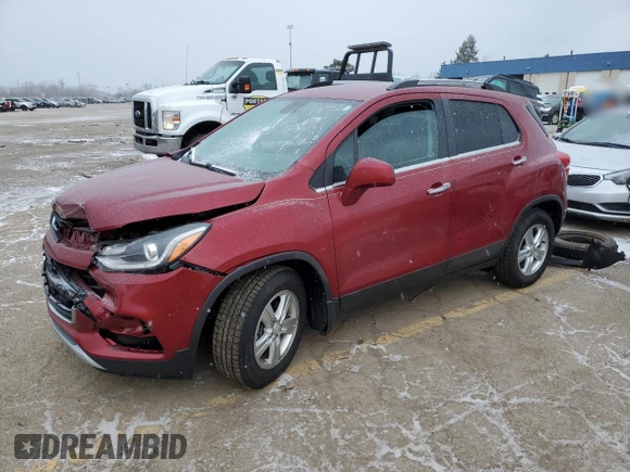 2019 Chevrolet Trax LT z VIN 3GNCJLSB0KL117665, wystawiony jako Copart lot #41382875 z przebiegiem 50 878 mil mil oraz Szkoda całkowita • Salvage title. Historia ofert i sprzedaży dostępna na DreamBid. Obrazek 1.