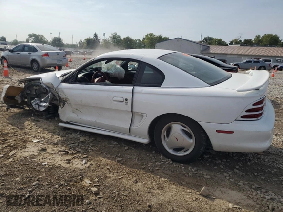 1995 Ford Mustang with VIN 1FALP4046SF222597, listed as a Copart auction lot 68435454 with 44,186 mi miles and Salvage Title. Bid and sale history available at carsss.com. Image 2.