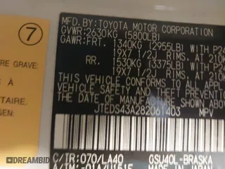 2008 Toyota Highlander Sport with VIN JTEDS43A282061403, listed as a IAAI auction lot 41718824 with 168,104 mi miles. Bid and sale history available at carsss.com. Image 9.