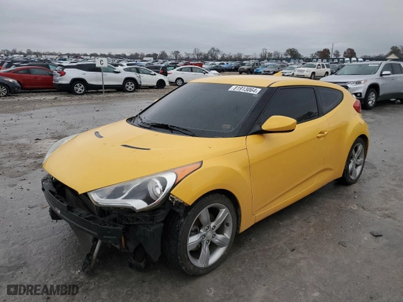 2014 Hyundai Veloster with VIN KMHTC6AD4EU215644, listed as a Copart auction lot 81913064 with 93,692 mi miles and Salvage Title. Bid and sale history available at carsss.com. Image 1.