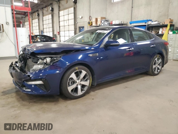 2019 Kia Optima S with VIN 5XXGT4L30KG289823, listed as a Copart auction lot 53204805 with 80,122 mi miles and Salvage Title. Bid and sale history available at carsss.com. Image 1.