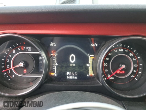 2022 Jeep Wrangler Unlimited Rubicon with VIN 1C4HJXFGXNW158038, listed as a Copart auction lot 53020575 with 14,355 mi miles and Salvage title. Bid and sale history available at DreamBid. Image 9.