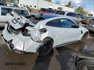 2021 BMW M4 Competition with VIN WBS33AZ01MCG92055, listed as a Copart auction lot 76618174 with 15,766 mi miles and Salvage Title. Bid and sale history available at carsss.com. Image 3.
