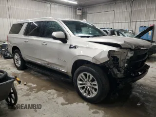2021 GMC Yukon XL SLT with VIN 1GKS2GKDXMR464592, listed as a Copart auction lot 43349855 with 36,490 mi miles and Salvage Title. Bid and sale history available at carsss.com. Image 4.