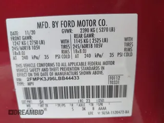 2020 Ford Edge SEL с VIN 2FMPK3J96LBB44433, выставлен на аукционе IAAI как лот 40609063 с пробегом 13 746 миль миль и . История ставок и продаж доступна на DreamBid. Изображение 9.