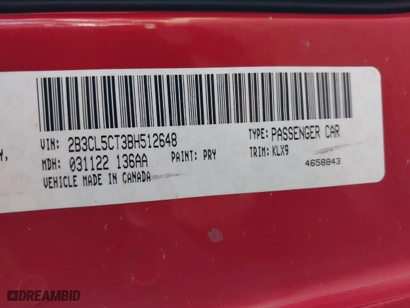 2011 Dodge Charger RT Plus with VIN 2B3CL5CT3BH512648, listed as a IAAI auction lot 41273976 with 185,560 mi miles. Bid and sale history available at carsss.com. Image 9.