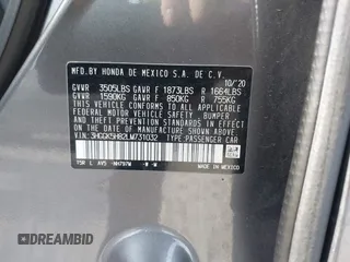 2020 Honda Fit EX с VIN 3HGGK5H82LM731032, выставлен на аукционе IAAI как лот 42107571 с пробегом 42 932 миль миль и . История ставок и продаж доступна на DreamBid. Изображение 9.