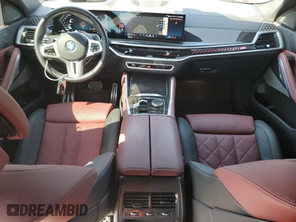 2024 BMW X6 M60i with VIN 5UX43EX04R9S22513, listed as a Copart auction lot 74380844 with 255 mi miles and Salvage Title. Bid and sale history available at carsss.com. Image 8.
