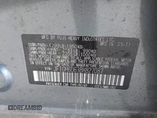 2011 Subaru Impreza Outback Special Sports с VIN JF1GH6D63BH827087, выставлен на аукционе IAAI как лот 41958146 с пробегом 103 202 миль миль и . История ставок и продаж доступна на DreamBid. Изображение 9.