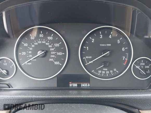 2014 BMW 3 Series 320i with VIN WBA3B1G58ENS80160, listed as a IAAI auction lot 42029951 with 97,306 mi miles. Bid and sale history available at carsss.com. Image 7.