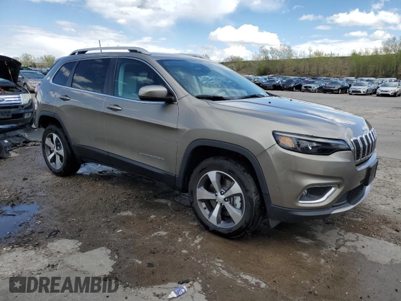 2020 Jeep Cherokee Limited with VIN 1C4PJMDXXLD616411, listed as a Copart auction lot 55453845 with 14,510 mi miles and Salvage title. Bid and sale history available at DreamBid. Image 4.