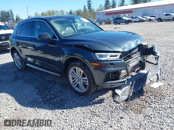 2018 Audi Q5 Premium Plus with VIN WA1BNAFY9J2125799, listed as a IAAI auction lot 42035992 with 59,403 mi miles. Bid and sale history available at carsss.com. Image 1.