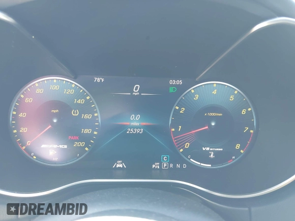 2020 Mercedes-Benz AMG GT with VIN WDDYJ7HA5LA025745, listed as a IAAI auction lot 42040819 with 25,393 mi miles. Bid and sale history available at carsss.com. Image 7.