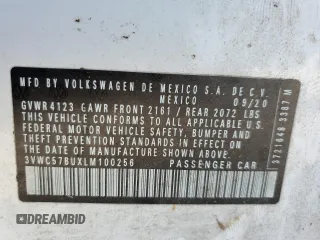 2020 Volkswagen Jetta S z VIN 3VWC57BUXLM100256, wystawiony jako Copart lot #57887095 z przebiegiem 96 731 mil mil oraz Szkoda całkowita • Salvage title. Historia ofert i sprzedaży dostępna na DreamBid. Obrazek 12.