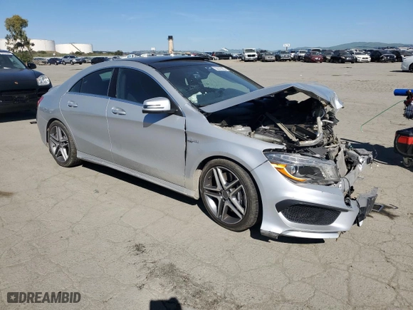 2014 Mercedes-Benz CLA-Class CLA 45 AMG with VIN WDDSJ5CB6EN090674, listed as a Copart auction lot 50573065 with 81,900 mi miles and Salvage Title. Bid and sale history available at carsss.com. Image 4.