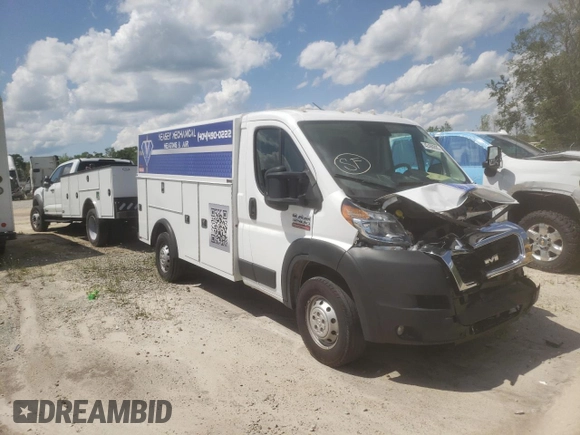 2022 Ram ProMaster z VIN 3C7WRVKG1NE141894, wystawiony jako Copart lot #42490895 z przebiegiem 55 907 mil mil oraz Szkody całkowita. Historia ofert i sprzedaży dostępna na DreamBid. Obrazek 4.