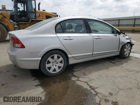 2011 Honda Civic LX with VIN 2HGFA1F59BH309708, listed as a Copart auction lot 53485515 with 215,954 mi miles and Salvage Title. Bid and sale history available at DreamBid. Image 3.