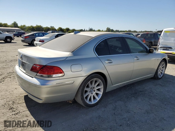 2006 BMW 7 Series 750i with VIN WBAHL83566DT03671, listed as a Copart auction lot 64324505 with 154,418 mi miles and Clean title. Bid and sale history available at DreamBid. Image 3.