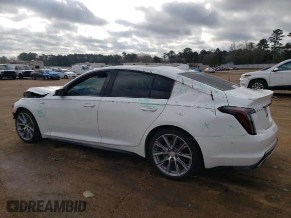 2020 Cadillac CT5 V-Series with VIN 1G6DR5RWXL0134419, listed as a Copart auction lot 43484835 with 51,734 mi miles and Salvage Title. Bid and sale history available at carsss.com. Image 2.