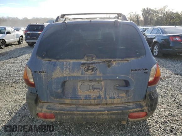 2002 Hyundai Santa Fe GLS with VIN KM8SC13DX2U204235, listed as a Copart auction lot 80680954 with 0 mi miles and Salvage Title. Bid and sale history available at carsss.com. Image 6.