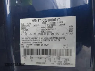 2008 Ford F-150 STX с VIN 1FTRX14W68FB84120, выставлен на аукционе IAAI как лот 40877367 с пробегом 184 108 миль миль и . История ставок и продаж доступна на DreamBid. Изображение 9.