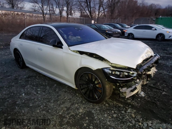 2023 Mercedes-Benz S-Class S 580 with VIN W1K6G7GB7PA236919, listed as a Copart auction lot 84039304 with 4,854 mi miles and Salvage Title. Bid and sale history available at carsss.com. Image 4.