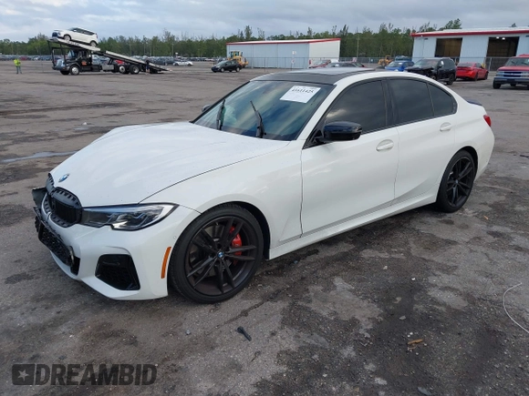 2021 BMW 3 Series M340i xDrive with VIN 3MW5U9J03M8B94898, listed as a IAAI auction lot 41611425 with 38,614 mi miles. Bid and sale history available at carsss.com. Image 2.