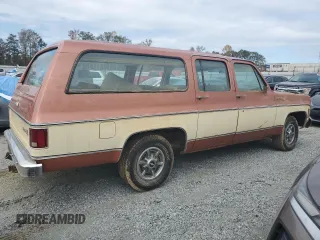 1977 Chevrolet Suburban z VIN CCL167F144344, wystawiony jako Copart lot #78394504 z przebiegiem 73 322 mil mil oraz Szkoda całkowita • Salvage title. Historia ofert i sprzedaży dostępna na DreamBid. Obrazek 3.