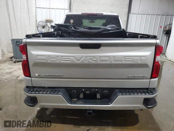 2019 Chevrolet Silverado 1500 Custom with VIN 1GCRYBEH0KZ395614, listed as a Copart auction lot 82385934 with 54,289 mi miles and Salvage Title. Bid and sale history available at DreamBid. Image 6.