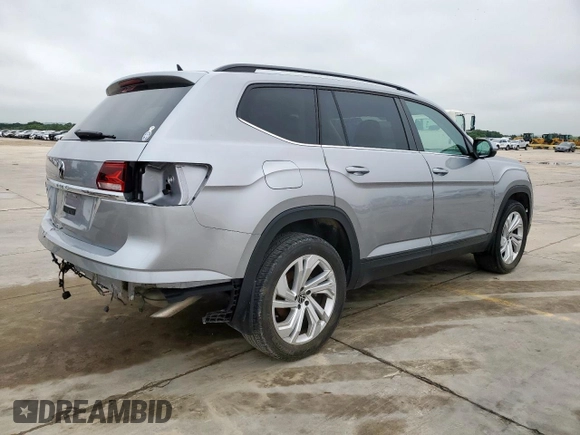 2021 Volkswagen Atlas SE with VIN 1V2JR2CA0MC506019, listed as a Copart auction lot 54863625 with 134,139 mi miles and Salvage title. Bid and sale history available at DreamBid. Image 3.