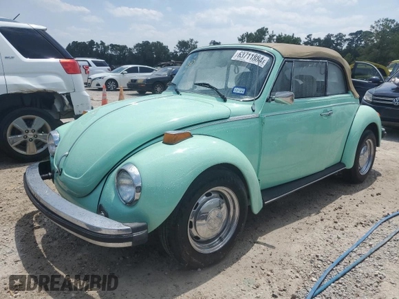 1977 Volkswagen Beetle with VIN 1572044306, listed as a Copart auction lot 63711884 with 45,754 mi miles and Salvage Title. Bid and sale history available at DreamBid. Image 1.