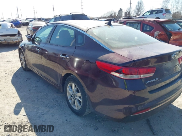 2018 Kia Optima LX with VIN 5XXGT4L32JG228231, listed as a IAAI auction lot 41754709 with 96,593 mi miles. Bid and sale history available at carsss.com. Image 3.