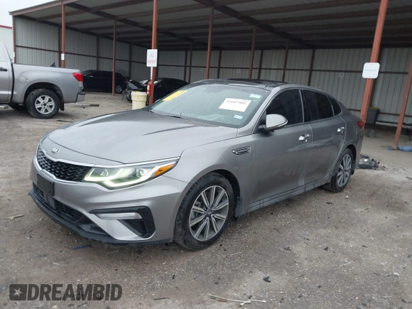 2019 Kia Optima EX with VIN 5XXGU4L1XKG324394, listed as a IAAI auction lot 41607905 with 69,980 mi miles. Bid and sale history available at carsss.com. Image 2.