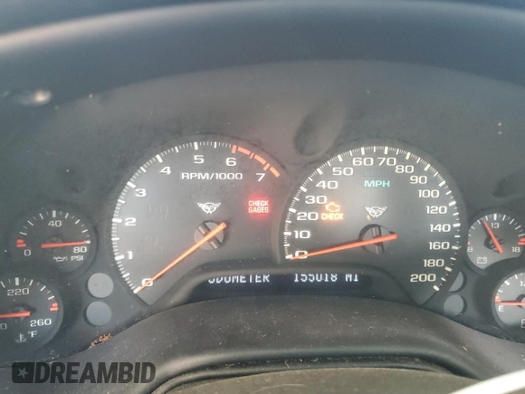 1997 Chevrolet Corvette with VIN 1G1YY22G7V5109303, listed as a Copart auction lot 75363564 with 155,018 mi miles and Salvage Title. Bid and sale history available at carsss.com. Image 9.