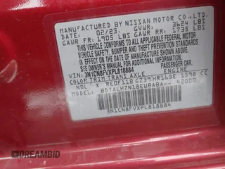 2023 Nissan Versa SR with VIN 3N1CN8FVXPL818884, listed as a IAAI auction lot 41264406 with 13,679 mi miles. Bid and sale history available at carsss.com. Image 9.