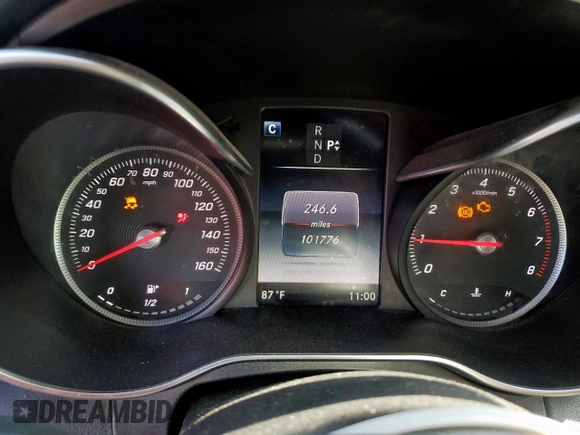 2018 Mercedes-Benz C 300 with VIN 55SWF4JB4JU253355, listed as a Copart auction lot 58866015 with 101,776 mi miles and Salvage title. Bid and sale history available at DreamBid. Image 9.
