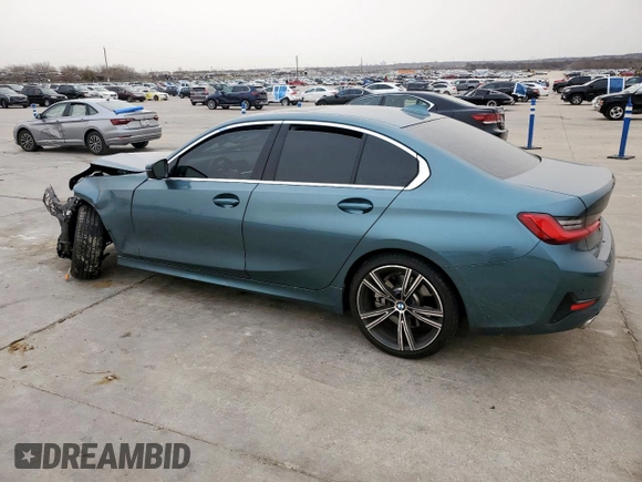 2021 BMW 3 Series 330i with VIN 3MW5R1J09M8C14333, listed as a Copart auction lot 48227865 with 0 mi miles and Salvage Title. Bid and sale history available at carsss.com. Image 2.