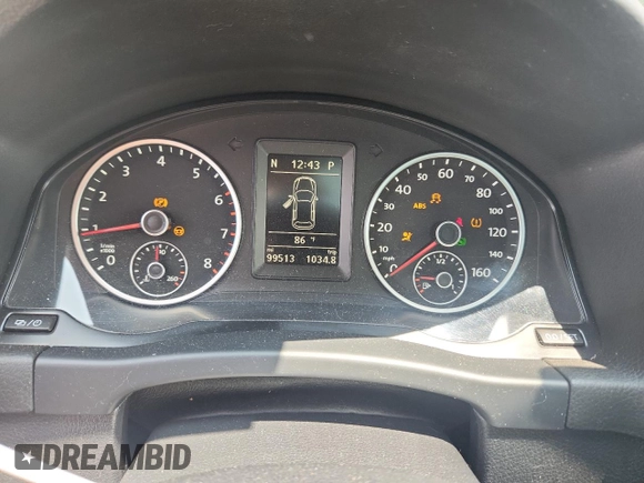 2013 Volkswagen Tiguan SE with VIN WVGBV7AX8DW011356, listed as a Copart auction lot 58099355 with 99,513 mi miles and Salvage title. Bid and sale history available at DreamBid. Image 9.