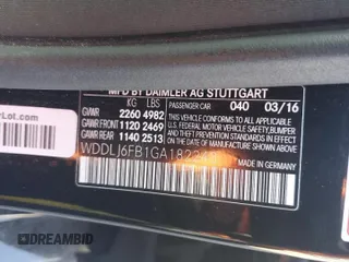 2016 Mercedes-Benz CLS with VIN WDDLJ6FB1GA182243, listed as a Copart auction lot 61377734 with 93,416 mi miles and Salvage Title. Bid and sale history available at carsss.com. Image 13.