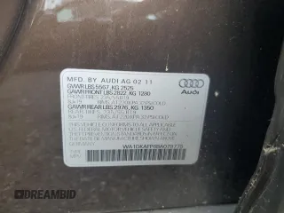 2011 Audi Q5 Premium Plus with VIN WA1DKAFP6BA078778, listed as a Copart auction lot 58724045 with 172,495 mi miles and Salvage title. Bid and sale history available at DreamBid. Image 13.