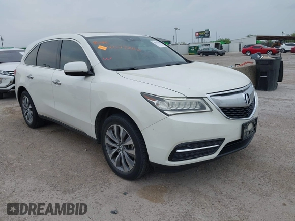 2014 Acura MDX Technology z VIN 5FRYD4H61EB016075, wystawiony jako IAAI lot #42073385 z przebiegiem 159 490 mil mil oraz . Historia ofert i sprzedaży dostępna na DreamBid. Obrazek 1.